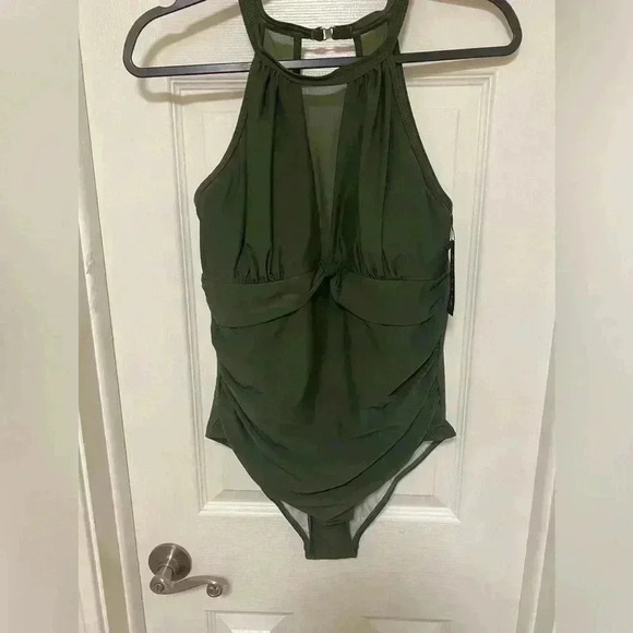 💚Womens one piece sexy green swimsuit size Large💚 - Picture 5 of 12